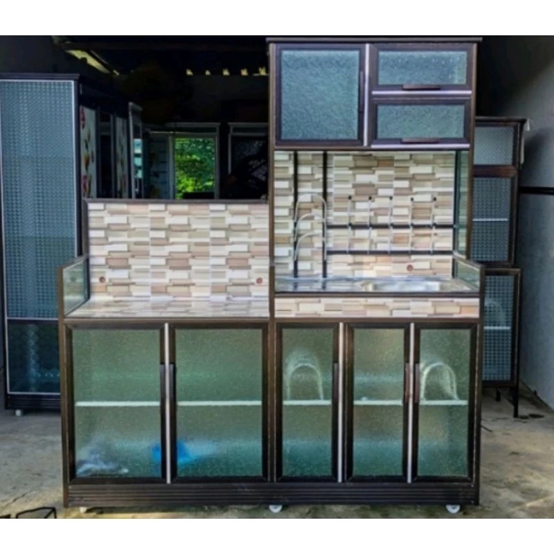 KSB JENONG/kitchen set alumunium/kitchenset murah/rak piring/rak dapur/lemari piring/pengiriman only