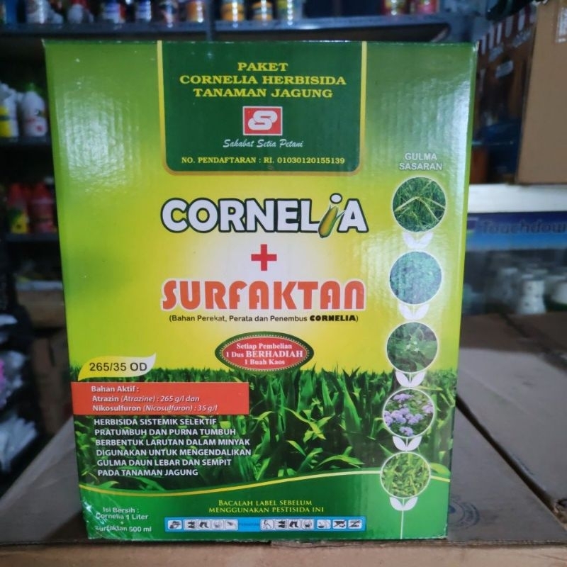 herbisida selektif jagung CORNELIA 265/35OD kemasan 1liter+kaos