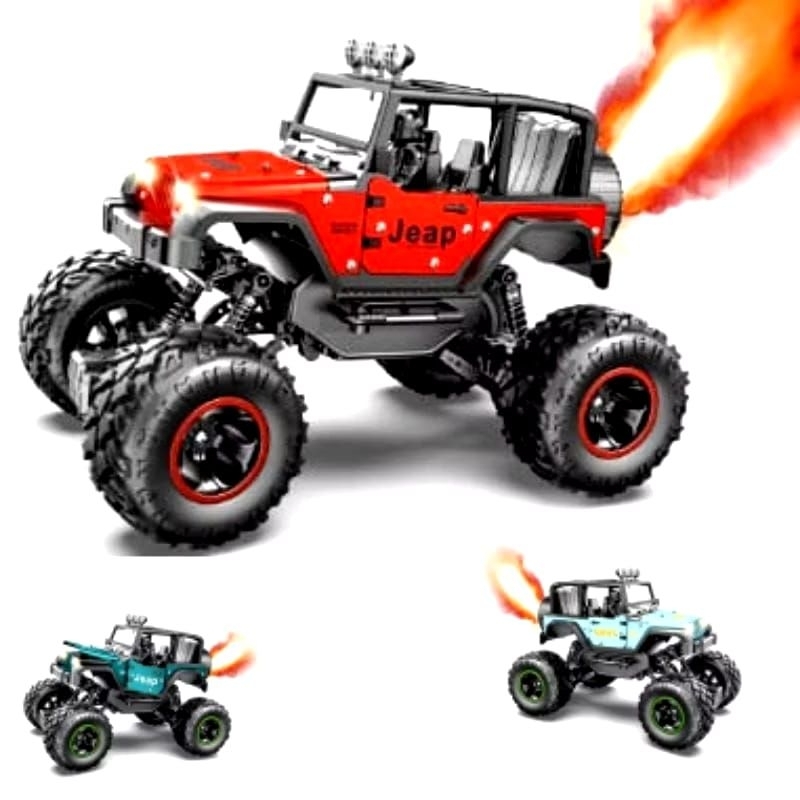Bintang RC Mainan Mobil Remot Jeep Diecast Rubicon Waterproof Metal Spray Asap 2.4Ghz Bisa Mabar