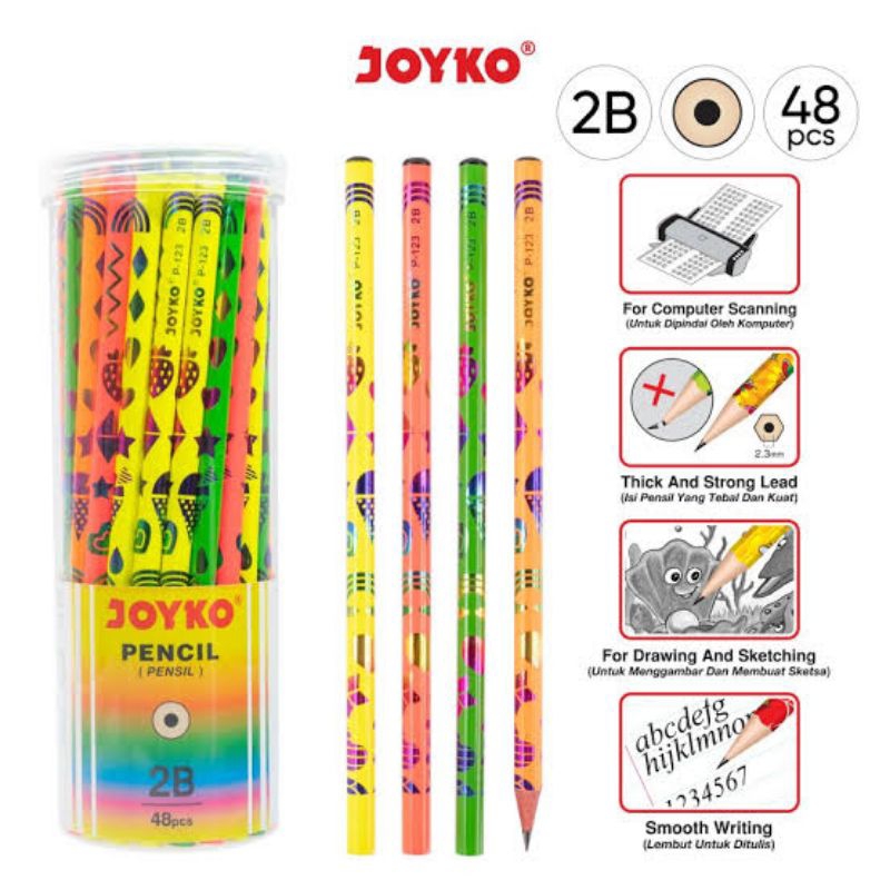

pensil 2b p123 joyko 1tabung isi 48pcs