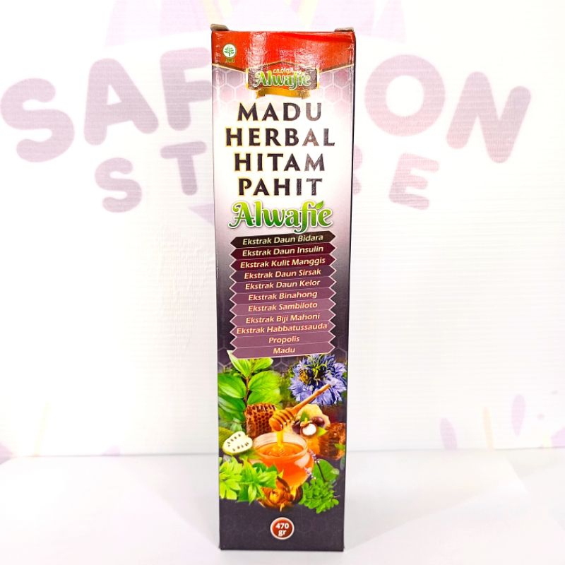 

Madu Herbal Hitam Pahit Alwafie 470Gram