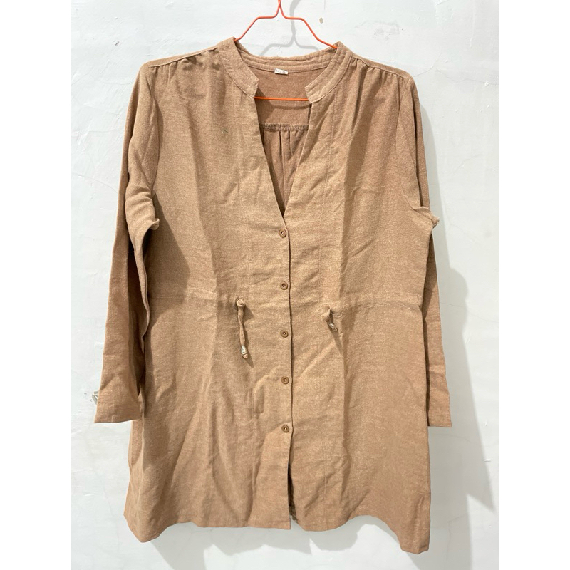 Blouse Baldu Kain Lembut coklat susu