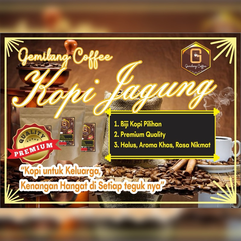 

Bubuk Kopi JAGUNG Gemilang Coffee Kemasan 1 Kg, Temani Aktivitas Keluarga