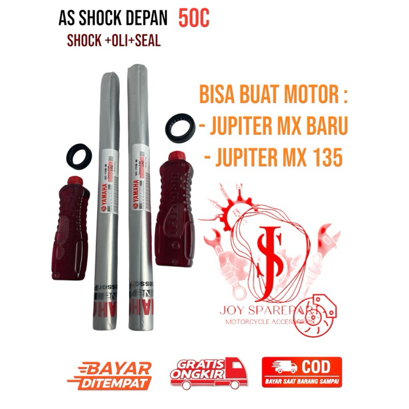 Paket As Shock Depan (50C) Buat Motor Jupiter Mx New/Baru dan Jupiter Mx 135 (sok+oli+seal)