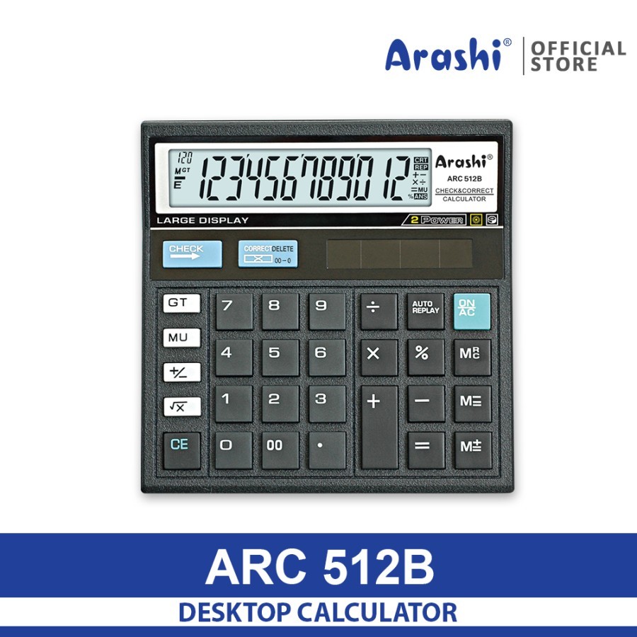 

Arashi Kalkulator Calculator ARC 512B HITAM 12 Digit Layar Besar ORIGINAL