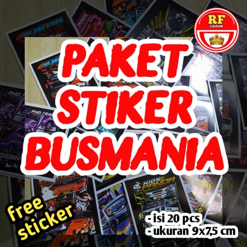 

(isi 20pcs)STIKER BUSMANIA ORIGINAL / STICKER BUS BASURI BUSMANIA / STICKER BUS TELOLET VIRAL