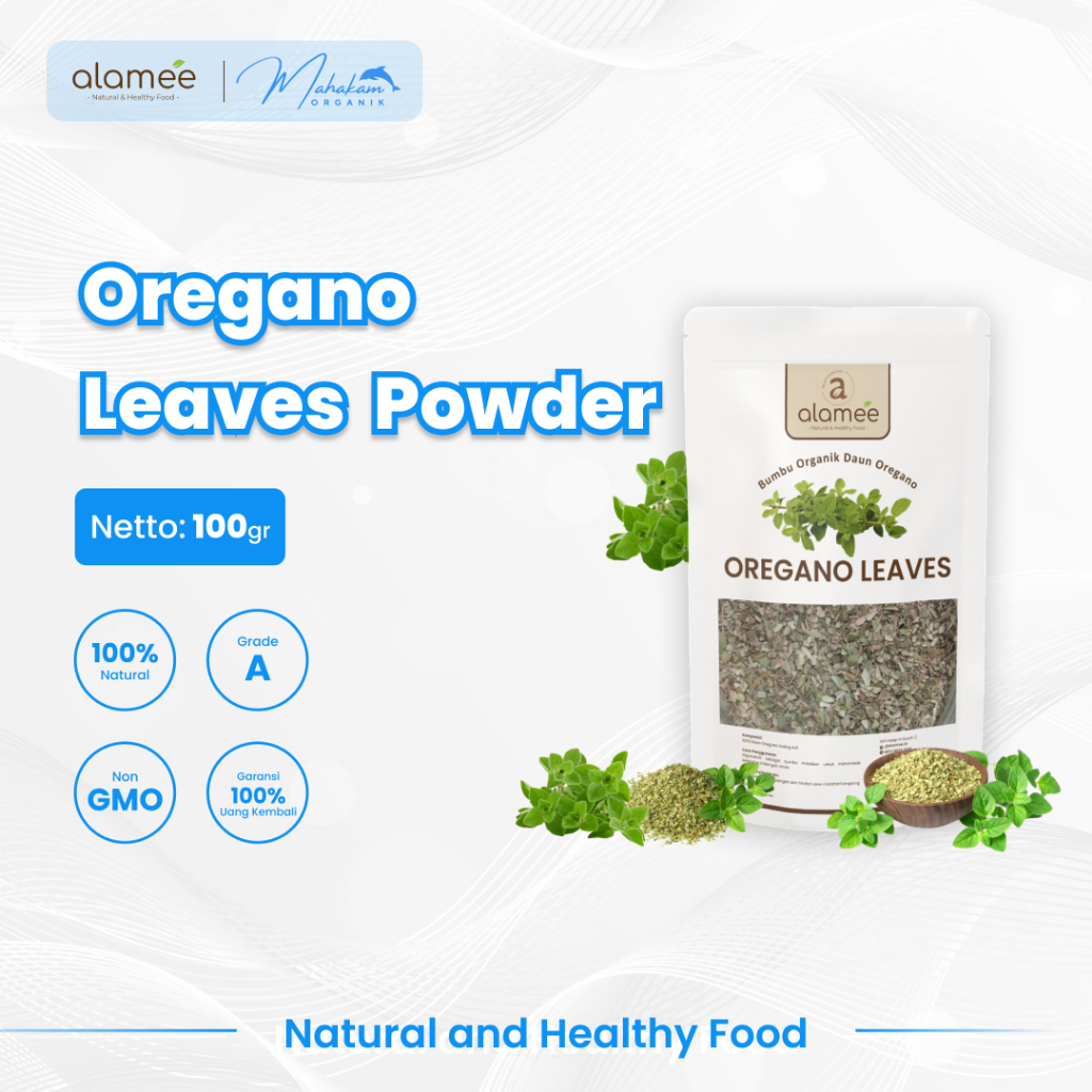 

ALAMEE Oregano Leaves Dried Leaves Flakes Garnish Seasoning Bumbu Dapur Organik 100 Gram