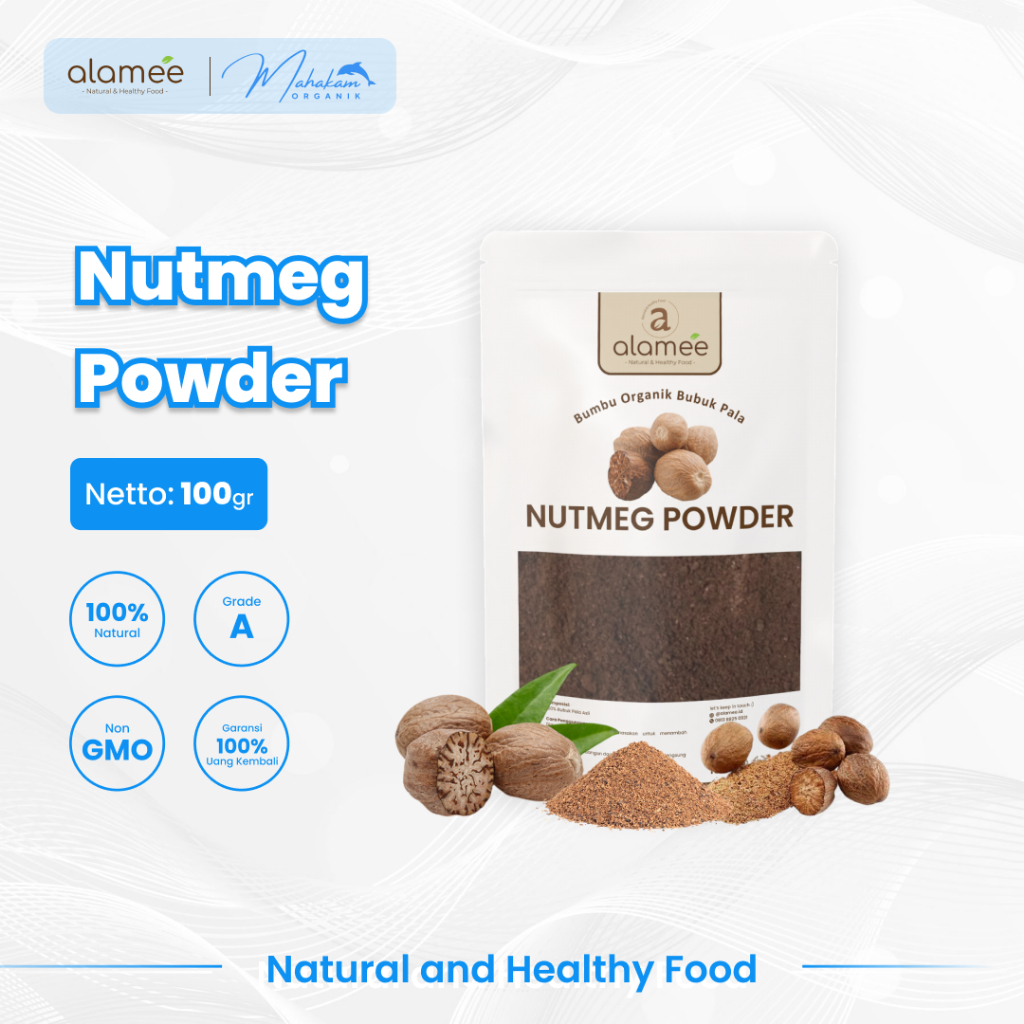 

ALAMEE Bubuk Pala Bumbu Dapur Nutmeg Powder Masak Murni Asli Seasoning Organik 100 Gram