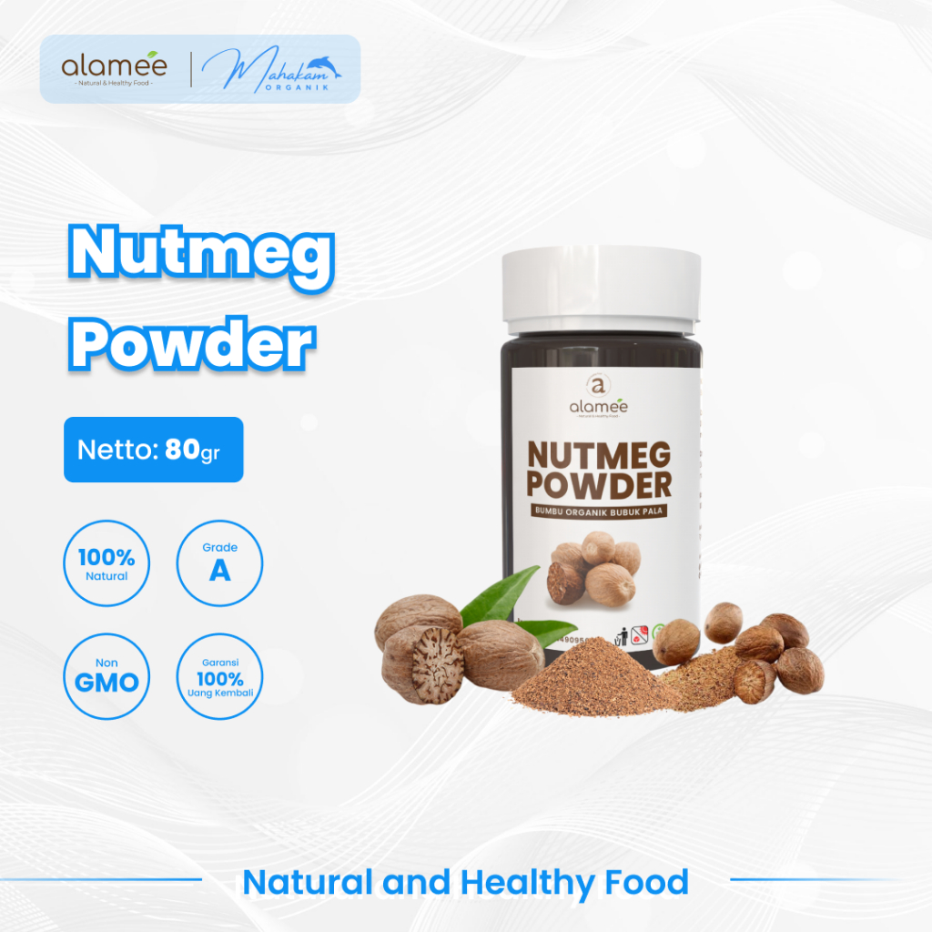 

ALAMEE Pala Bubuk Nutmeg Powder Bumbu Dapur Seasoning Organik Tabur Instan Masak 80gr