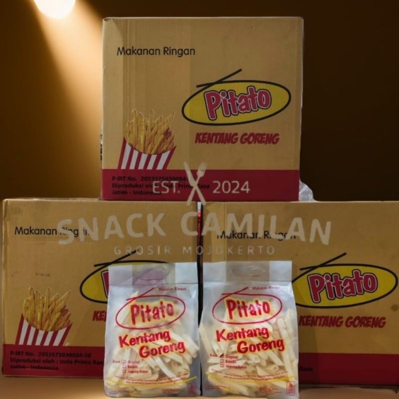 

READY STOK PITATO DUS/24 BUNGKUS . PITATO KENTANG GORENG/CAMILAN/JAJAN