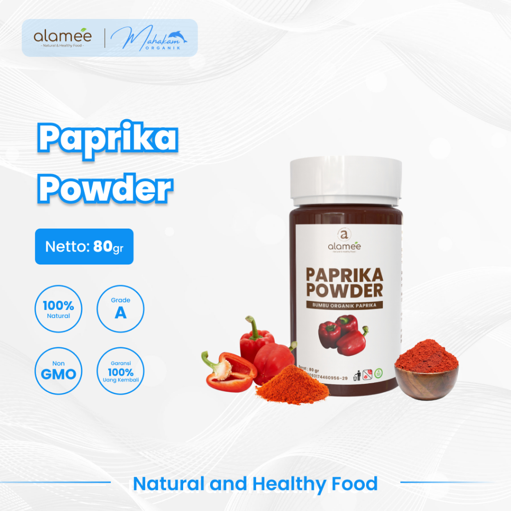 

ALAMEE Paprika Powder Ground Bumbu Dapur Instan Bubuk Organik Seasoning Tabur Masak 80gr