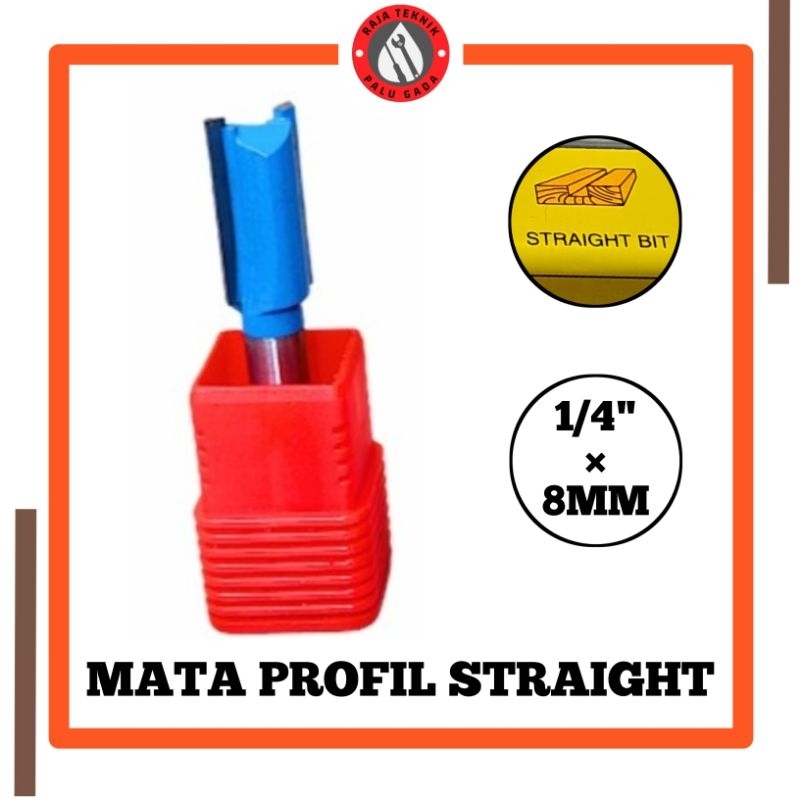 AST STRAIGHT BIT Mata Profil Kayu Straight Bit 1/4" 8mm / Mata Trimmer Router AST Straight Bit