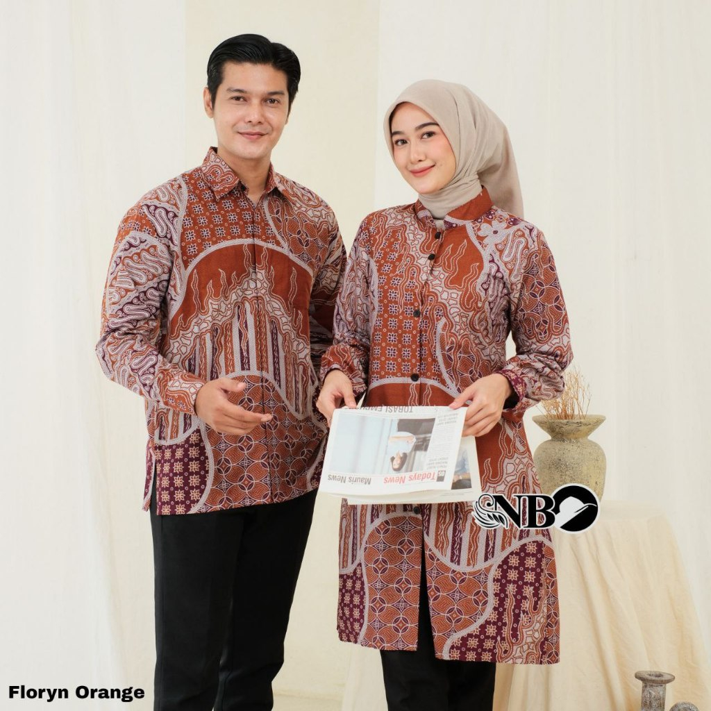 Batik Couple Serasi Seragam Kantor Batik Pekalongan Pasangan Sarimbit Motif 2025 Terbaru Floryn Oran