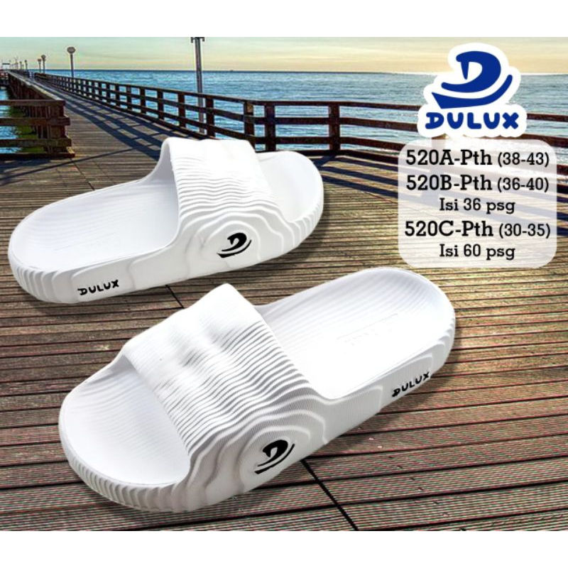 Sandal selop Dulux terbaru / sandal Dulux 520 putih / sandal korea putih / sandal selop terbaru