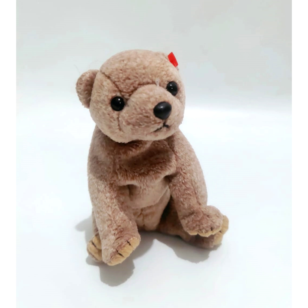 Boneka Beruang Coklat Pecan Original TY Beanie Babies Brown Bear