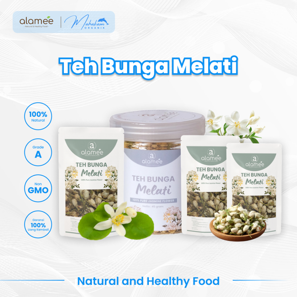 

ALAMEE Teh Bunga Melati Jasmine Tea Organik Jasmin Kering Dried Flower Herbal