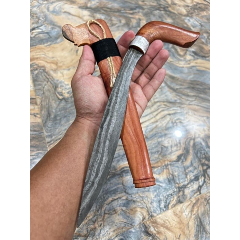 Bdik Gecong full coklat pamor Leko ase bahan tebal PB 21-22 cm