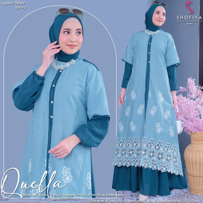 QUELLA SET HIJAB| dress wanita dewasa by shofiya hijab