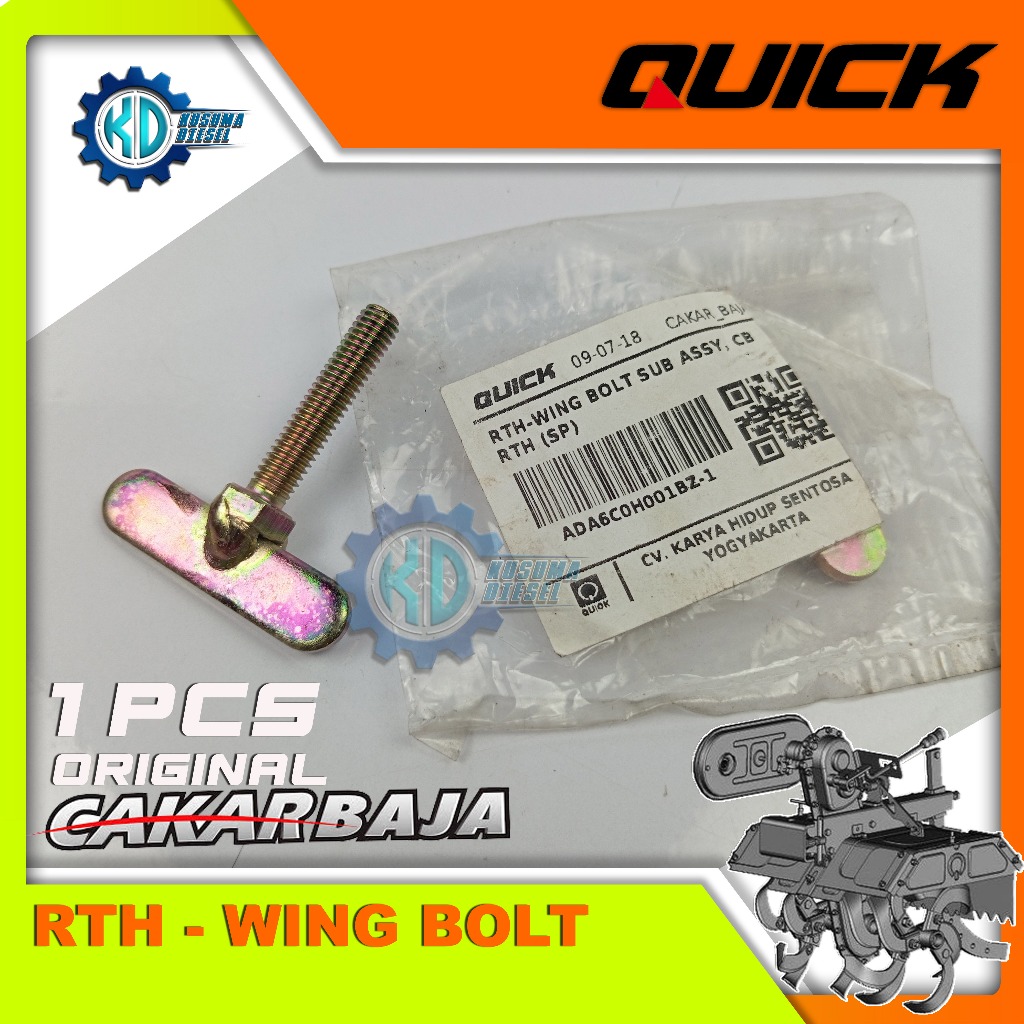 RTH - WING BOLT CAKAR BAJA -  BAUT KUPU KUPU SAYAP - SELEBOR - CULTIVATOR - ROTARY - ORIGINAL - QUIC