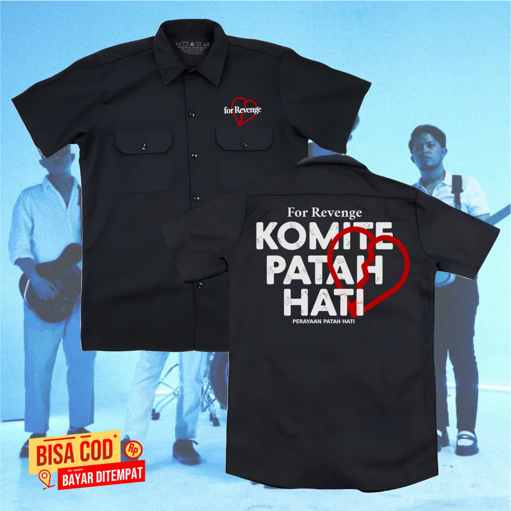 Kemeja WORKSHIT KOMITE PATAH HATI FOR REVENGE pendek pria band original distro - WORKSHIT pendek For