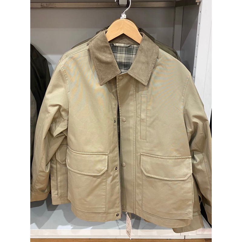 Jacket Pria Blouson Pendek Utilitas Merk Uniqlo Ukuran XL (Brown)