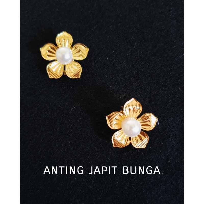 Anting japit bunga/giwang pengantin