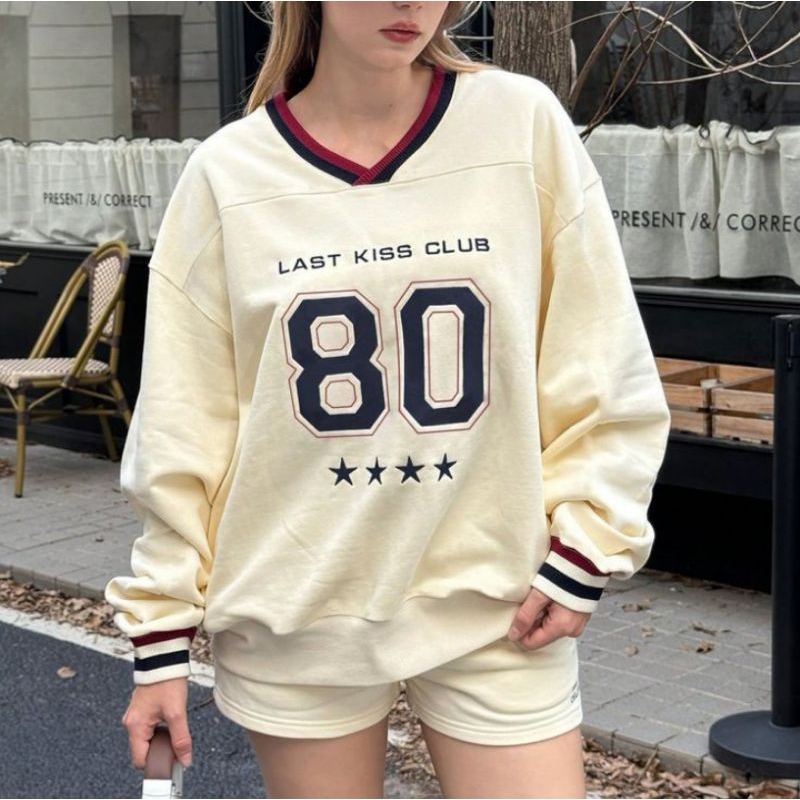 SWEATER V NECK 80 OVERSIZE S-6XL JUMBO BIGSIZE FASHION KOREA UNISEX