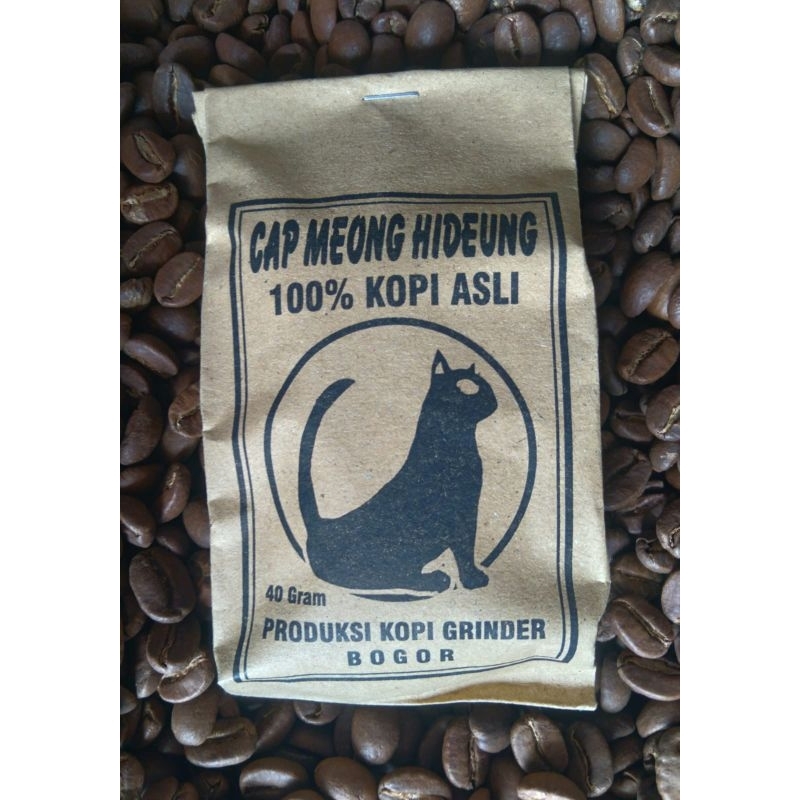 

Kopi Cap Meong Hideung 100% Kopi Asli berat 40gr Robusta Blend