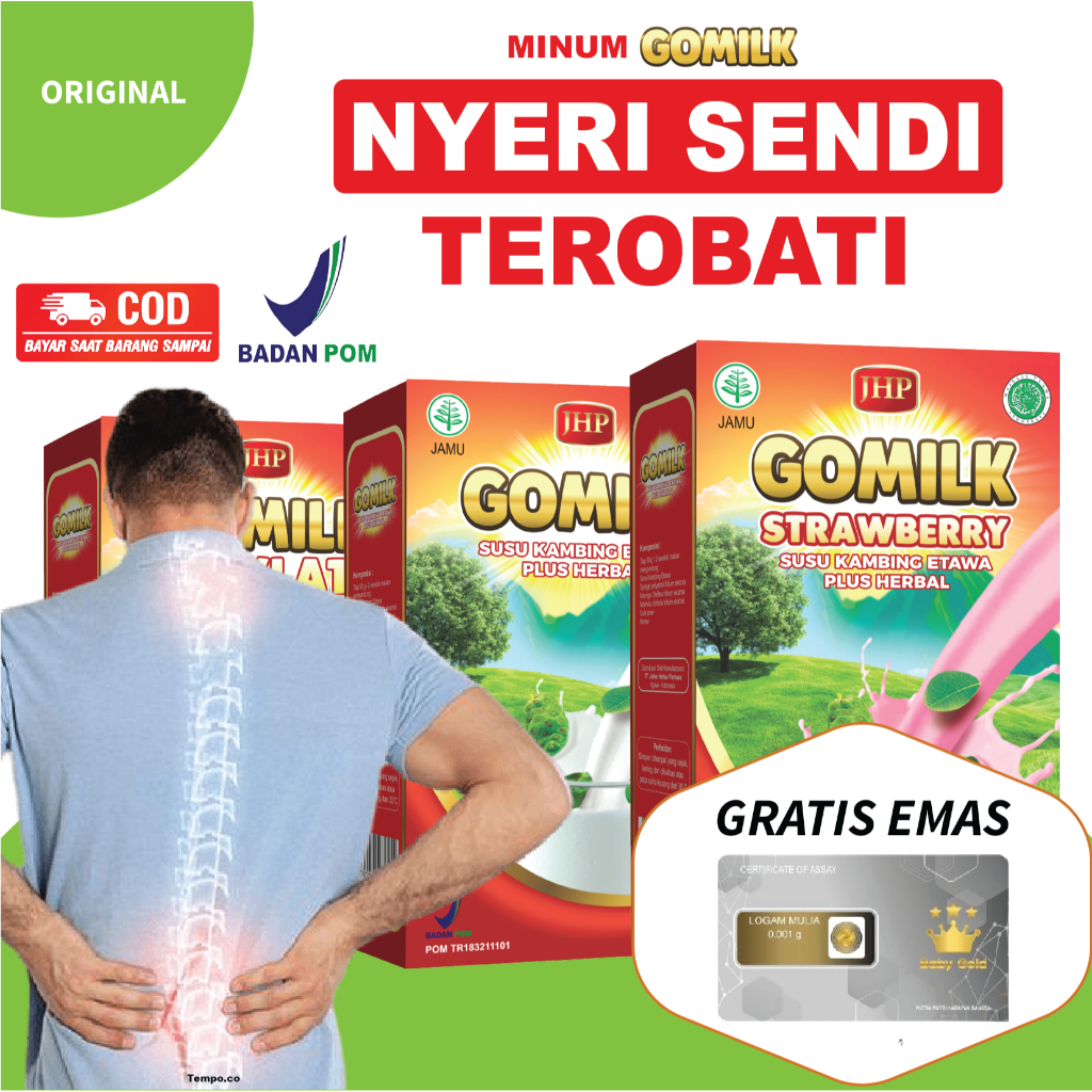 

[COD + GARANSI] [BELI 1GRATIS GELAS CANTIK] [BELI 2 GRATIS EMAS] Gomilk Susu Kambing Etawa Plus Herbal Susu untuk Mengatasi Nyeri Sendi dan Tulang