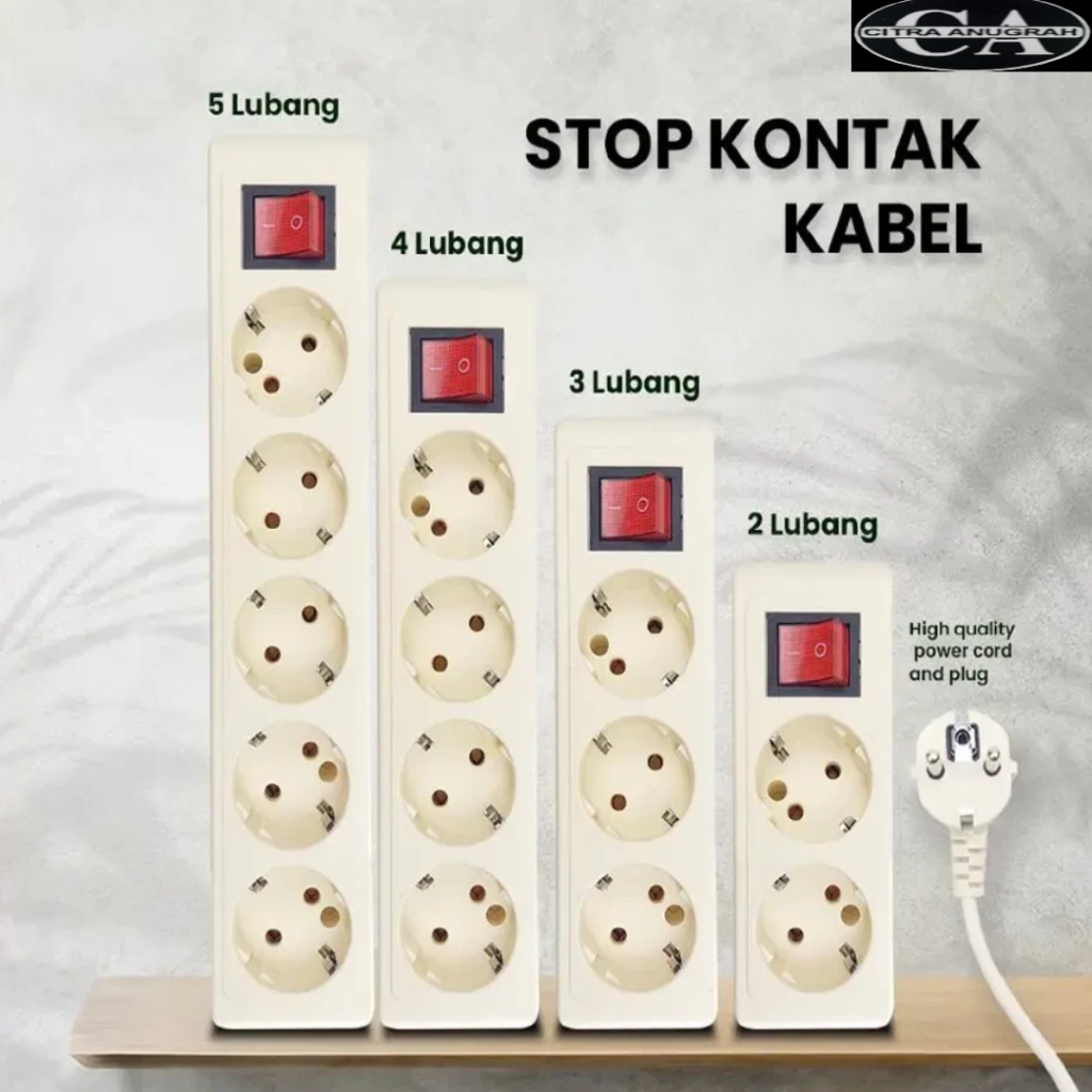 Stop Kontak Kabel 2/3/4/5 Lubang 5 Meter Stop Kontak Listrik