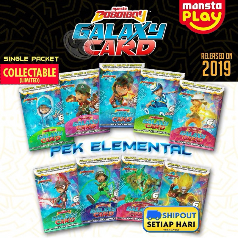 BoBoiBoy Galaxy Card Kad Pek Elemental - Single Packet - Collectable RARE ITEMS