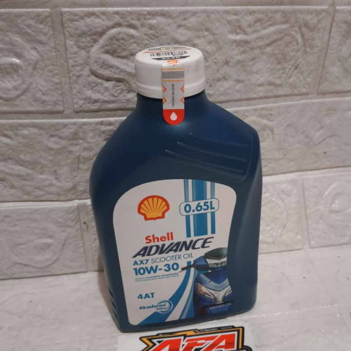 OLI MESIN SHELL ADVANCE AX7 SCOOTER 650 ML MATIC 10W-30 SYNTHETIC ORIGINAL SHELL