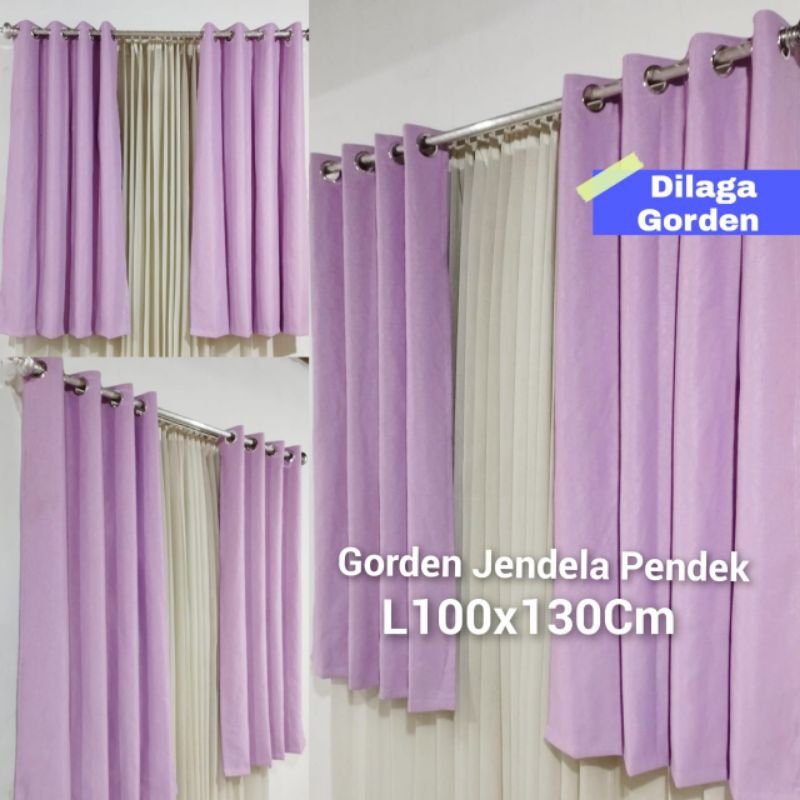 Gorden Jendela Pendek Minimalis Bahan Blackout Serat Tebal Import