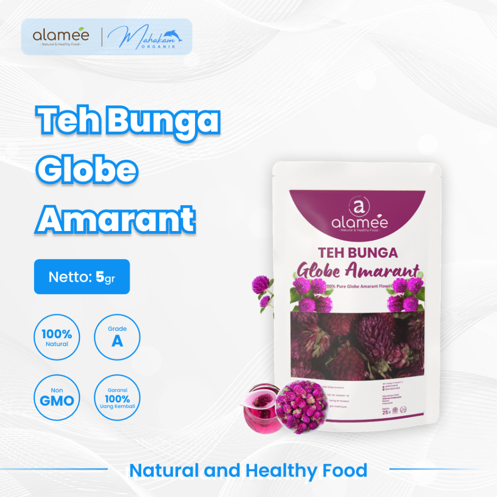 

ALAMEE Purple Globe Amaranth Tea Teh Bunga Kering Herbal Organik Dried Flower Purple 5gr