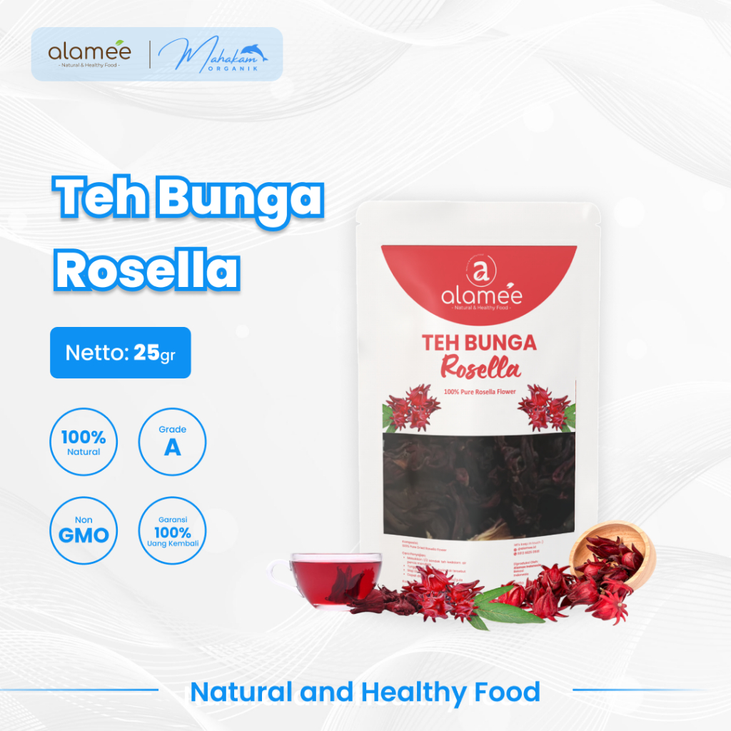 

ALAMEE Rosella Flower Tea Teh Bunga Rosela Kering Flower Merah Organik Red 25gr