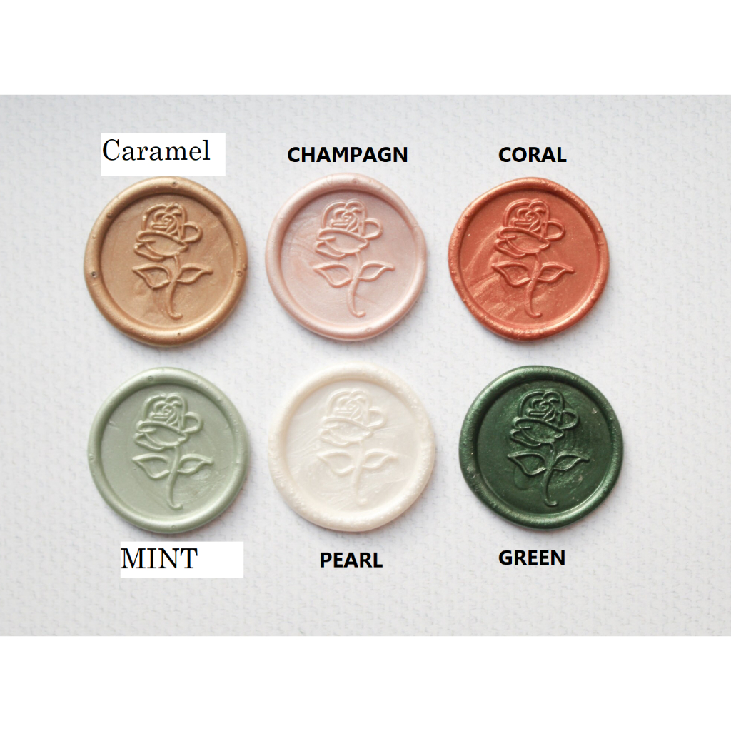 

(CLG) EVELYN ROSE - 1 Pcs seal wax coin sticker siap pakai ready stock (Include double tape) / souvenir pernikahan / accesories / calligraphy / journaling / undangan / hampers