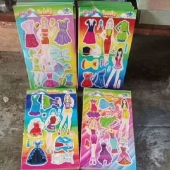 10 pcs Mainan Anak Bongkar Pasang Kertas Barbie Lucu/ Bongkar Pasang Barbie Murah
