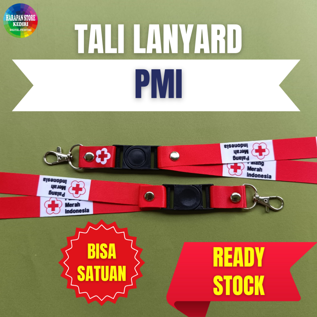 

[READY STOCK] TALI LANYARD ID CARD PMI PALANG MERAH INDONESIA -BISA SATUAN