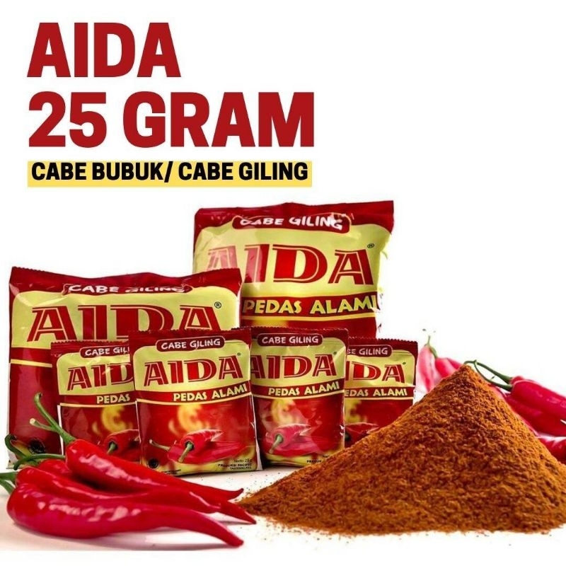 

1 Renceng Cabe Bubuk Aida kemasan 25 gr isi 8 Sachet