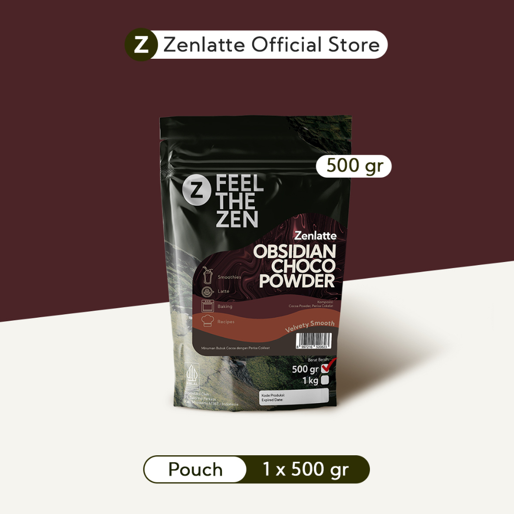 

Zenlatte Obsidian Choco Pure - Bag 500gr | Obsidian Choco Powder | Bubuk Coklat Obsidian