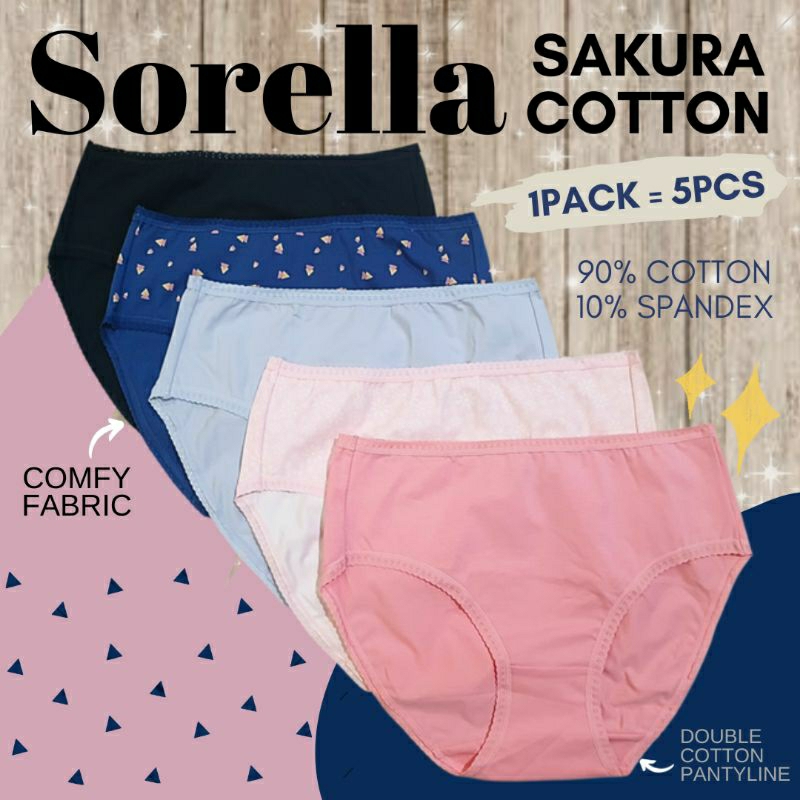 sorella sakura cotton panty pack/celana dalam wanita branded murah katun