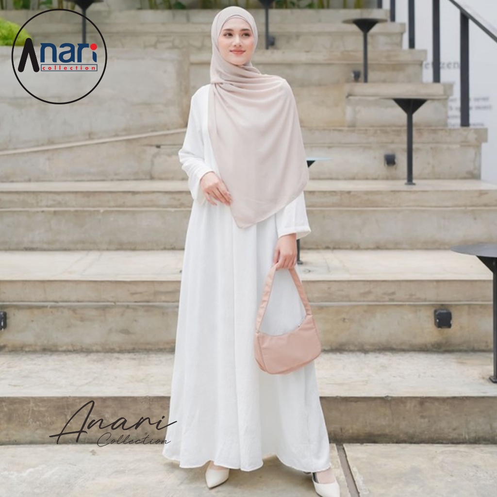 BESTPROMO (Bisa COD) Gamis Abaya Polos Wanita Turki Umroh kekinian / Dress gamis muslim santri syar