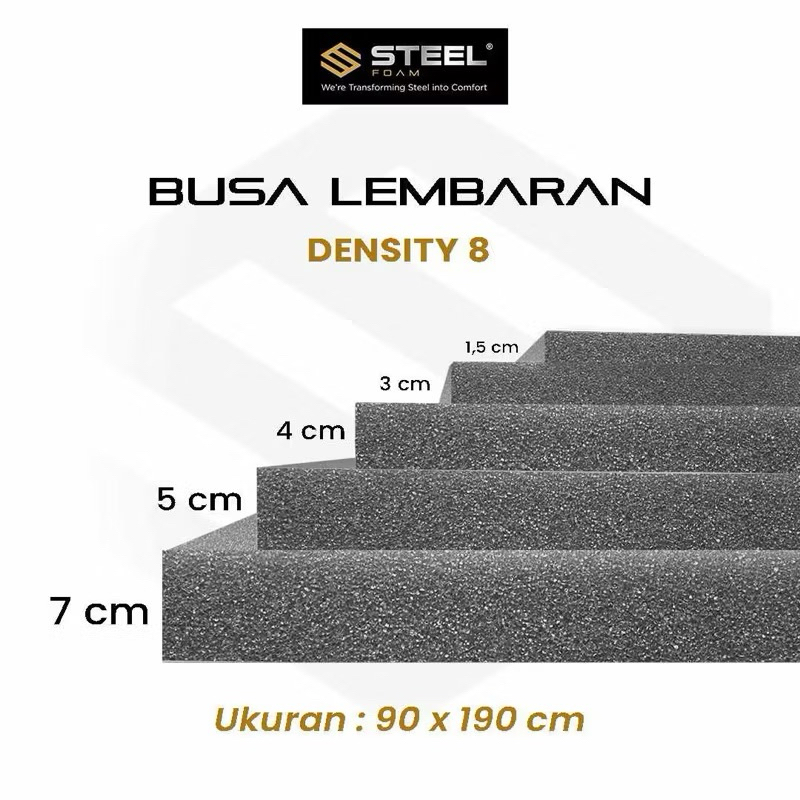 BUSA FOAM ABU TEBAL 3CM LEMBARAN UKURAN 90CMX190CM DENSITY 8