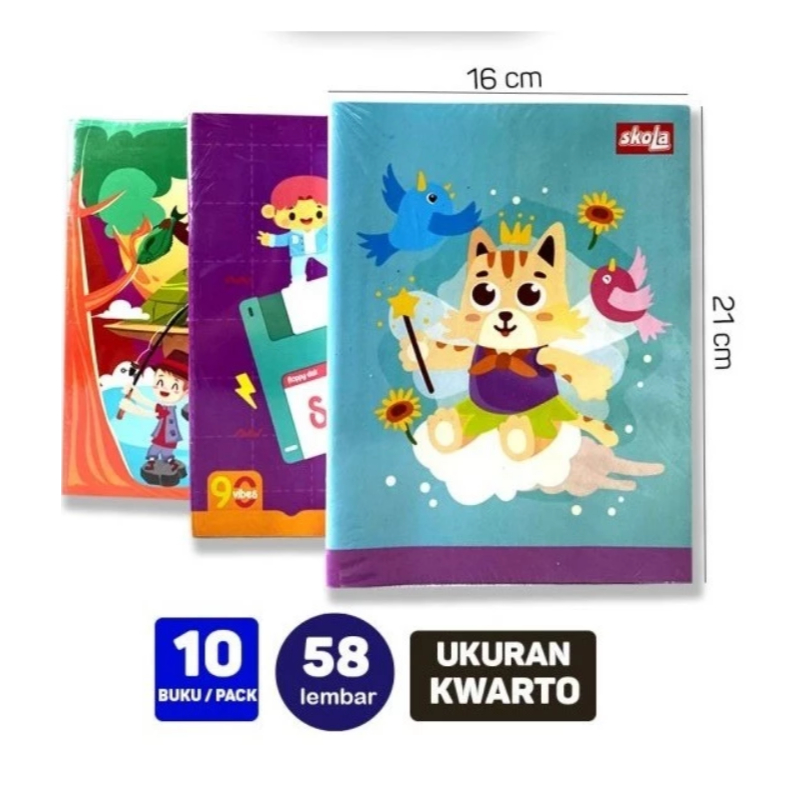 

BUKU TULIS 58 LEMBAR GARIS SKOLA BY SIDU NOTEBOOK SINAR DUNIA [10PCS]