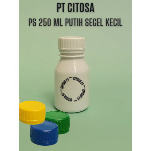 Botol PS 250 ml Putih Segel Kecil / Botol Plastik / Botol Pupuk