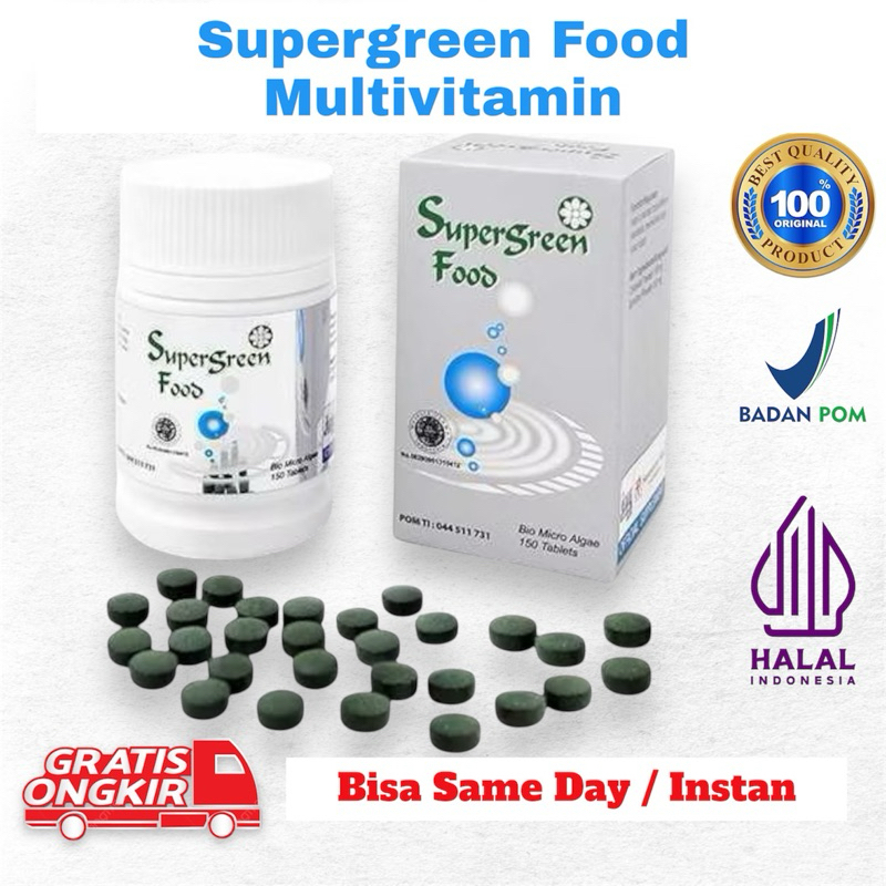 Super Green Food KK Indonesia Original Suplemen Spirulina Chlorella