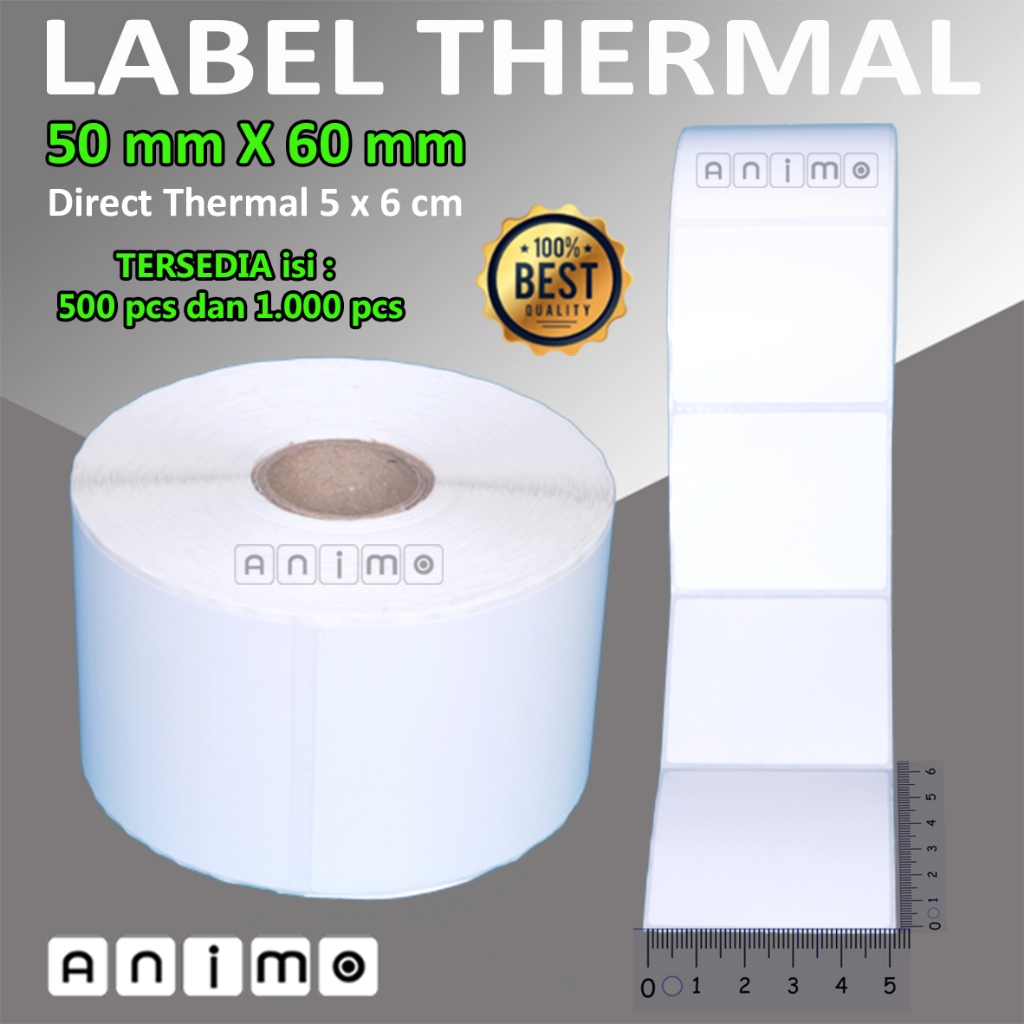 

InJO LABEL THERMAL 50X60 - BARCODE Thermal 50 X 60 MM - Direct Thermal 50 X 60 mm - Stiker Thermal 5