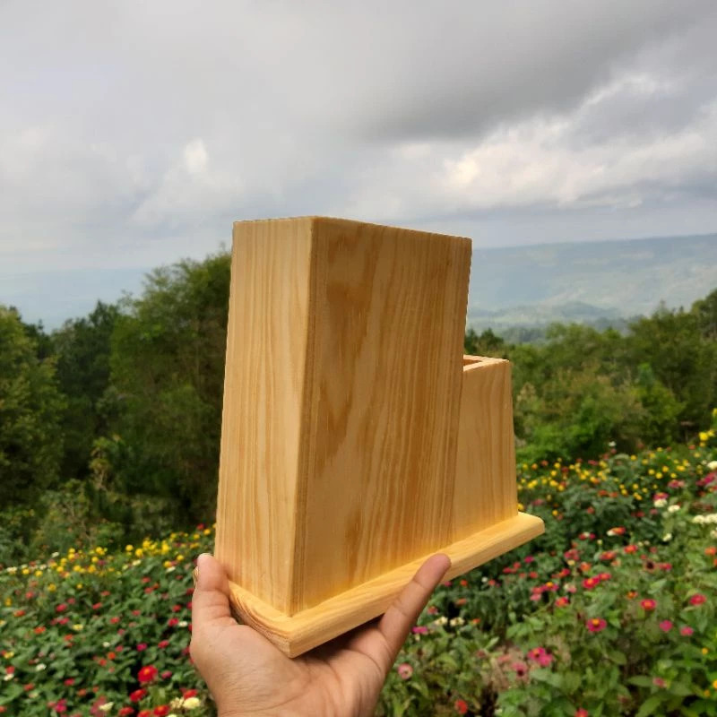 Tempat Pisau Dapur Kayu Kokoh Kuat Estetik wadah pisau gunting rak dapur