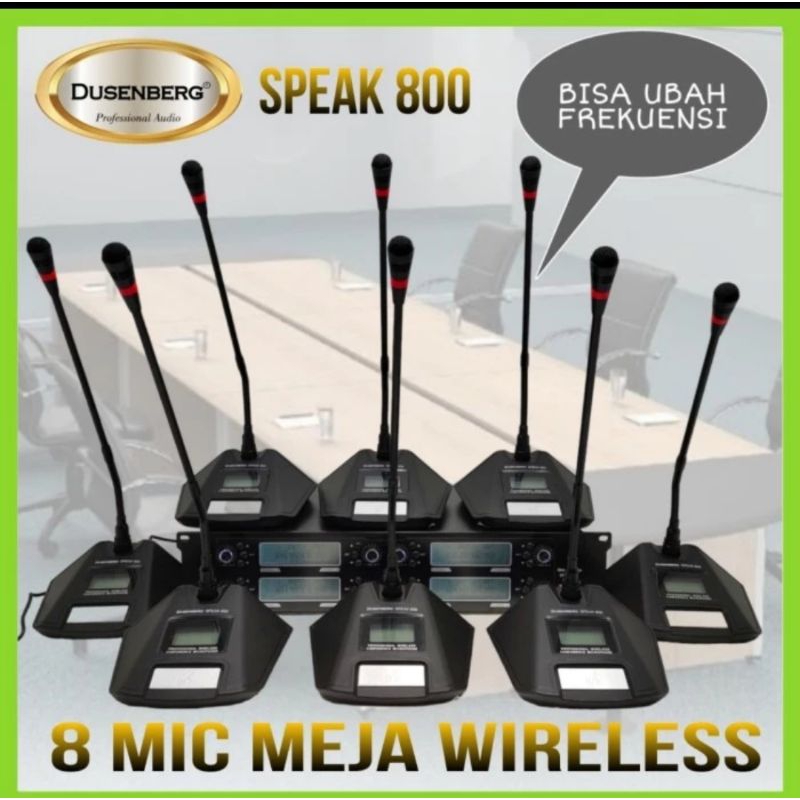 8 Mic Meja Wireless Conference DUSENGRG Speak 800 Bisa Ubah Frekuensi