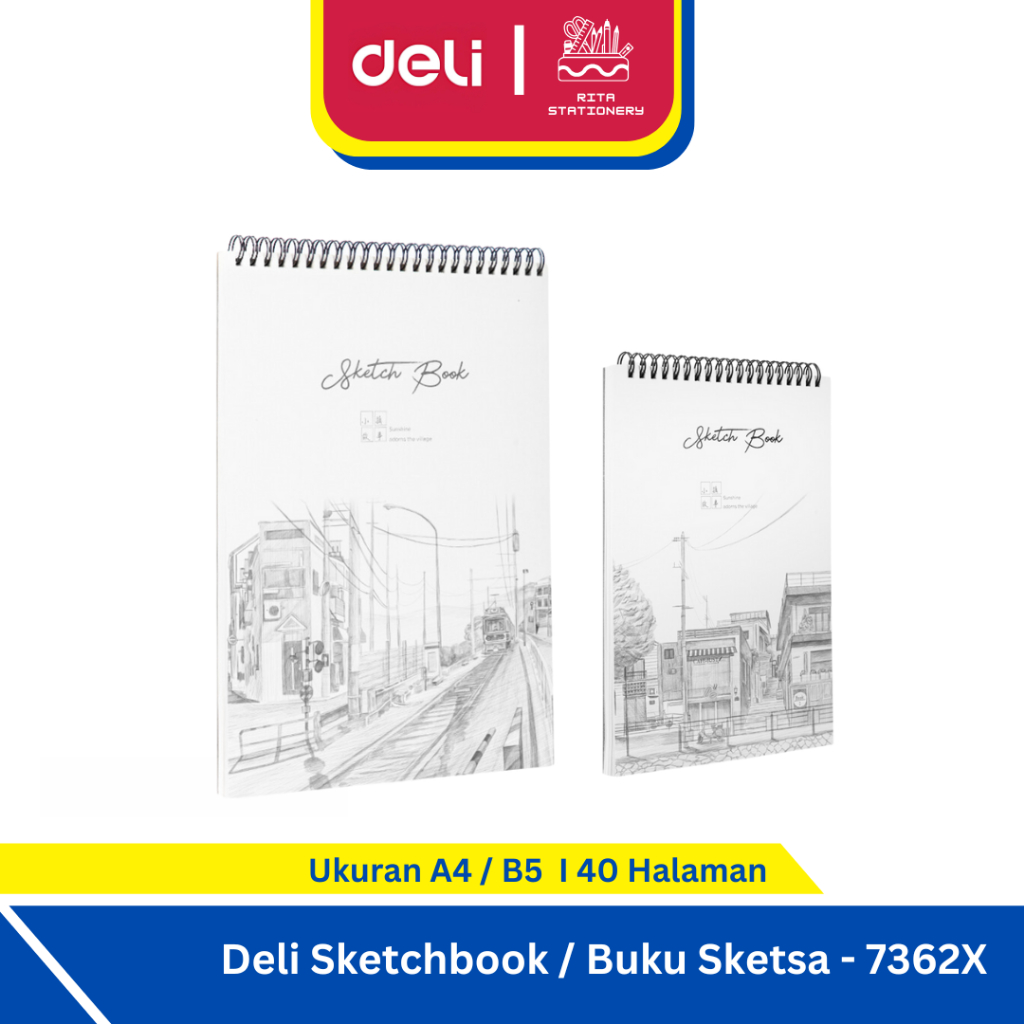 

Deli Sketchbook A4 / B5 Sketsa Buku Menggambar Vertikal Ring - 73627 / 73628